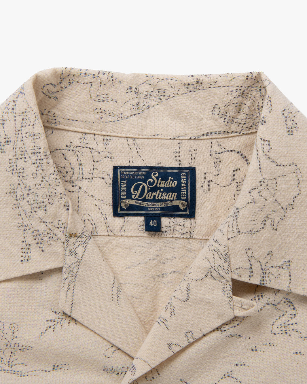 Studio D'Artisan 5736 Manga Open Collar Shirt - Ivory