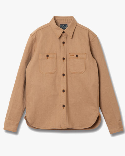 Studio D'Artisan 5740 12oz Fox Cotton Workshirt - Brown | Studio D'Artisan Shirts | JEANSTORE