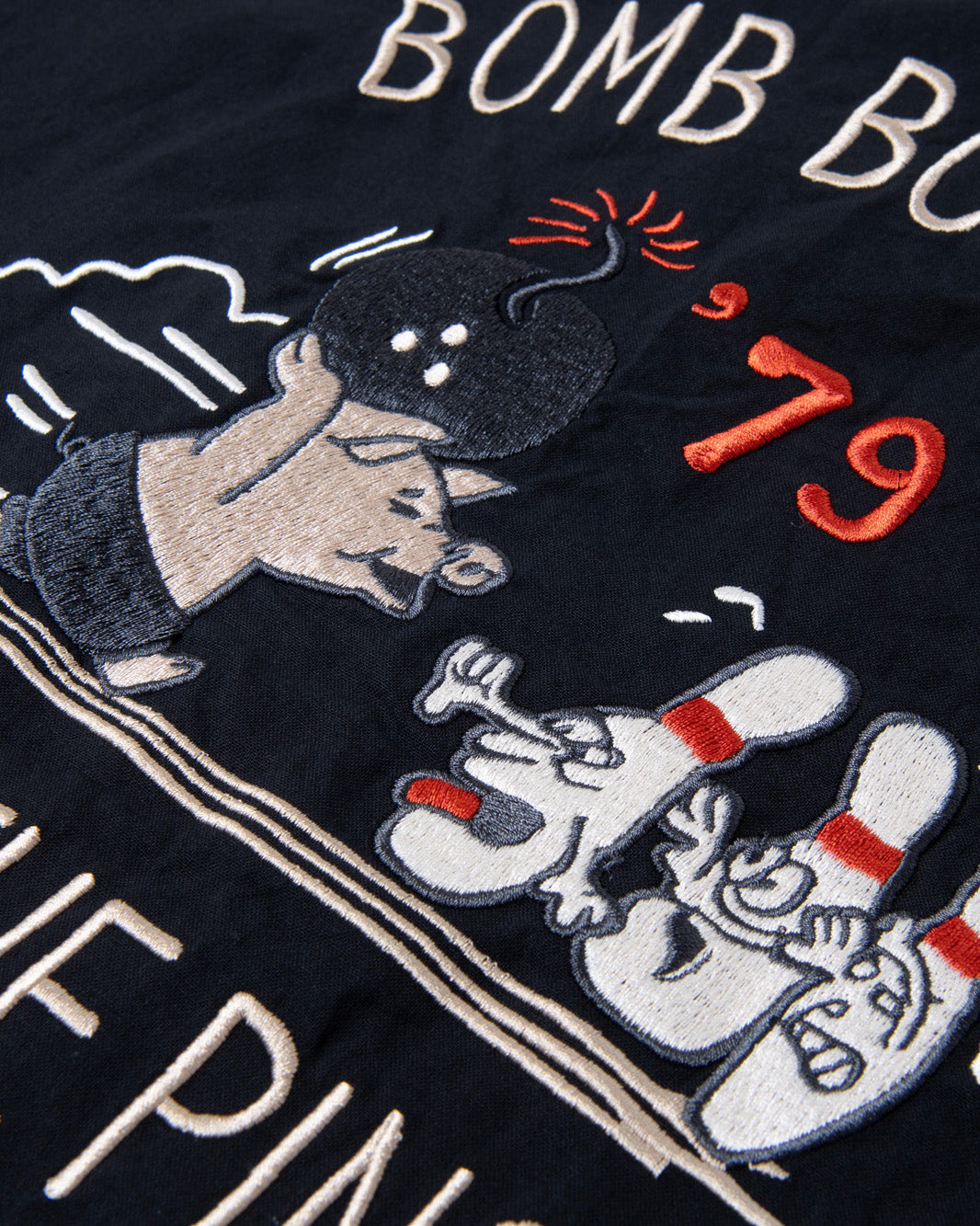 Studio D'Artisan 5743 Embroidered Bowling Shirt - Black
