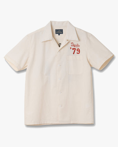 Studio D'Artisan 5743 Embroidered Bowling Shirt - Ivory