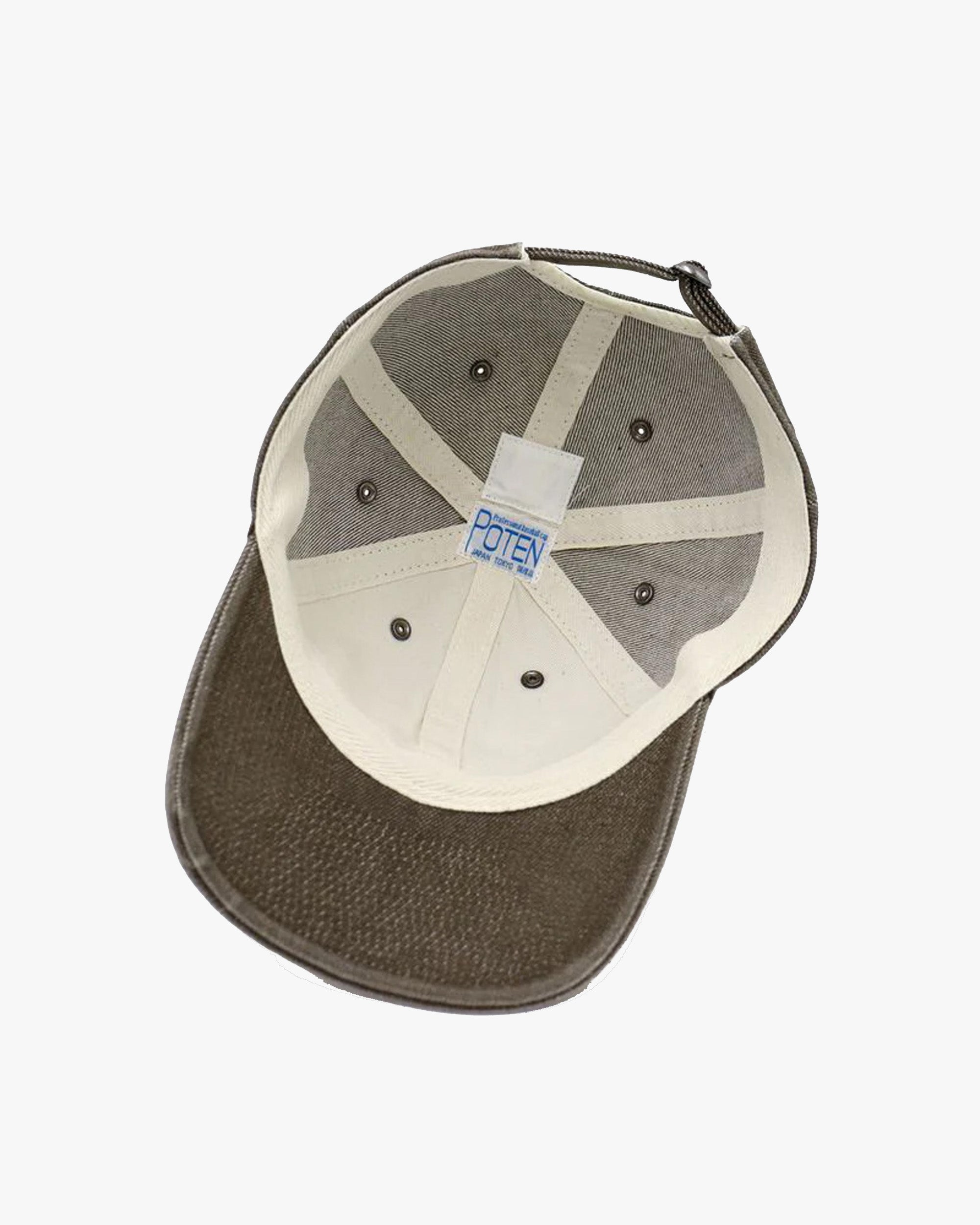 Poten 70's Washed Denim Cap - Olive