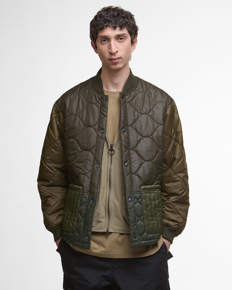 Barbour Heritage Cording Quilted Jacket Army Green