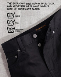 Nudie Steady Eddie II Regular Tapered Mens Jeans - Dry Everblack | Nudie Jeans Jeans | JEANSTORE