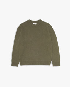 Nudie Jeans August Rib Wool Sweater - Olive
