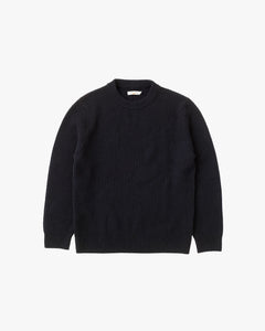 Nudie Jeans August Rib Wool Sweater - Navy