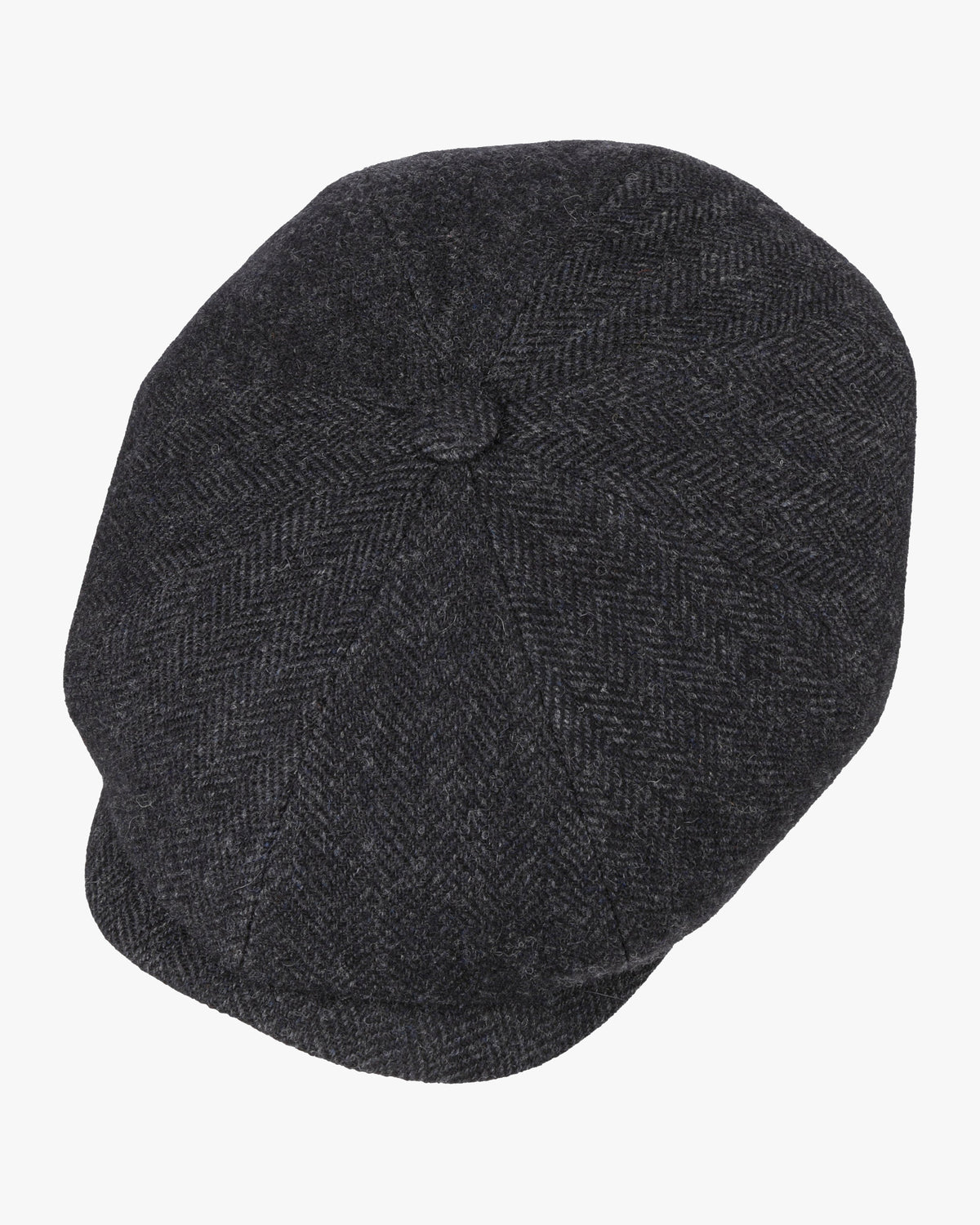 Stetson Hatteras Wool Herringbone Flat Cap - Dark Grey