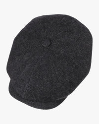 Stetson Hatteras Wool Herringbone Flat Cap - Dark Grey
