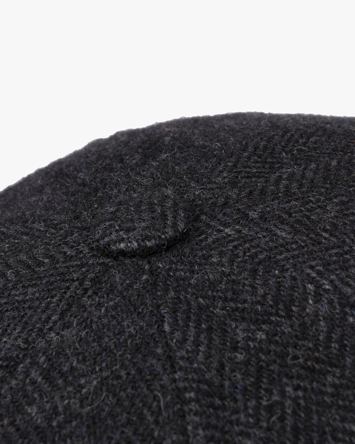 Stetson Hatteras Wool Herringbone Flat Cap - Dark Grey