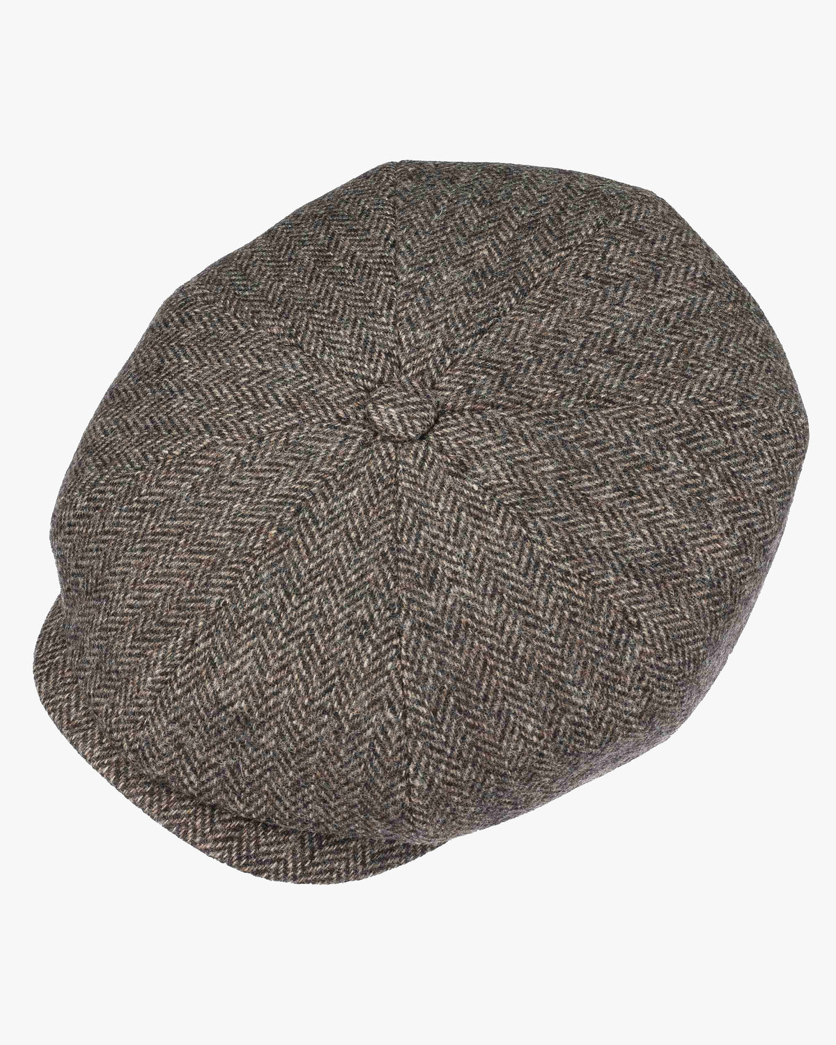 Stetson Hatteras Wool Herringbone Flat Cap - Anthracite Melange