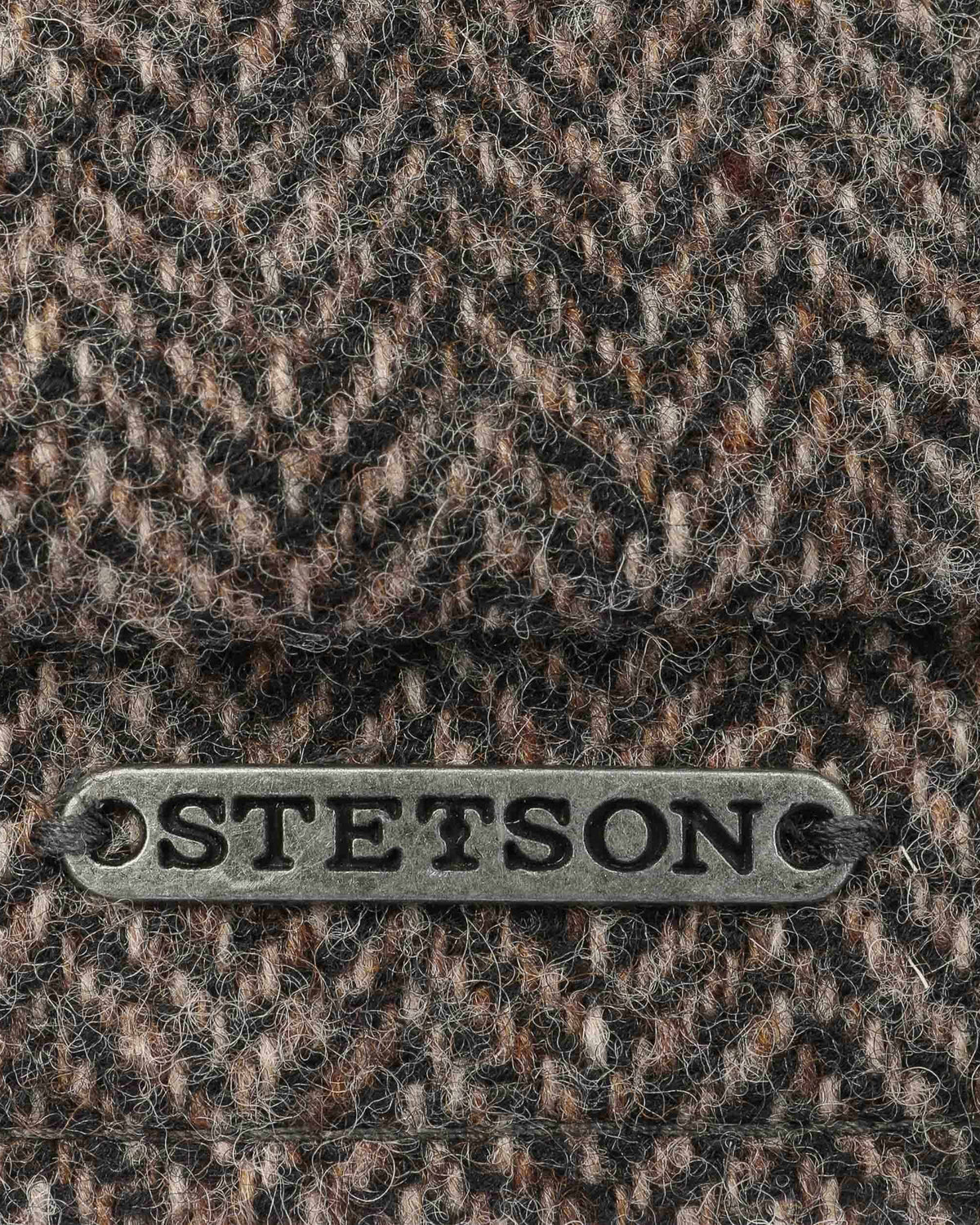 Stetson Hatteras Wool Herringbone Flat Cap - Anthracite Melange