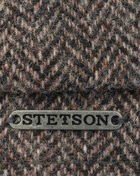 Stetson Hatteras Wool Herringbone Flat Cap - Anthracite Melange