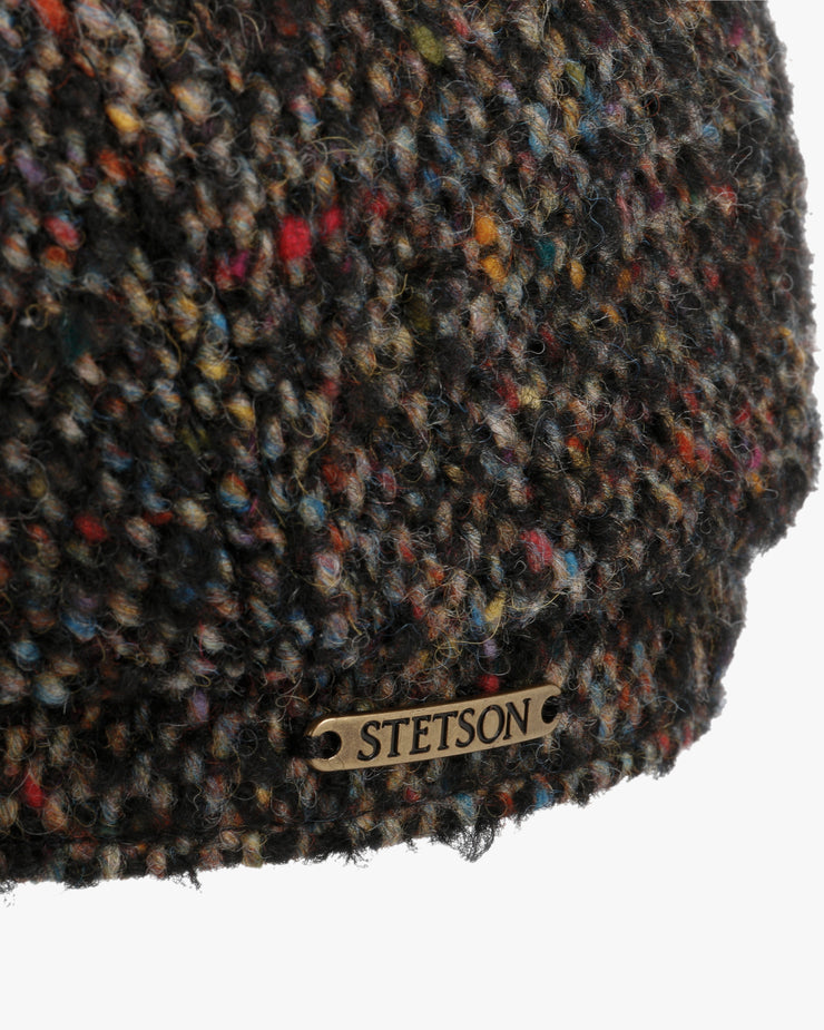 Stetson Hatteras Donegal Wool Flat Cap - Black