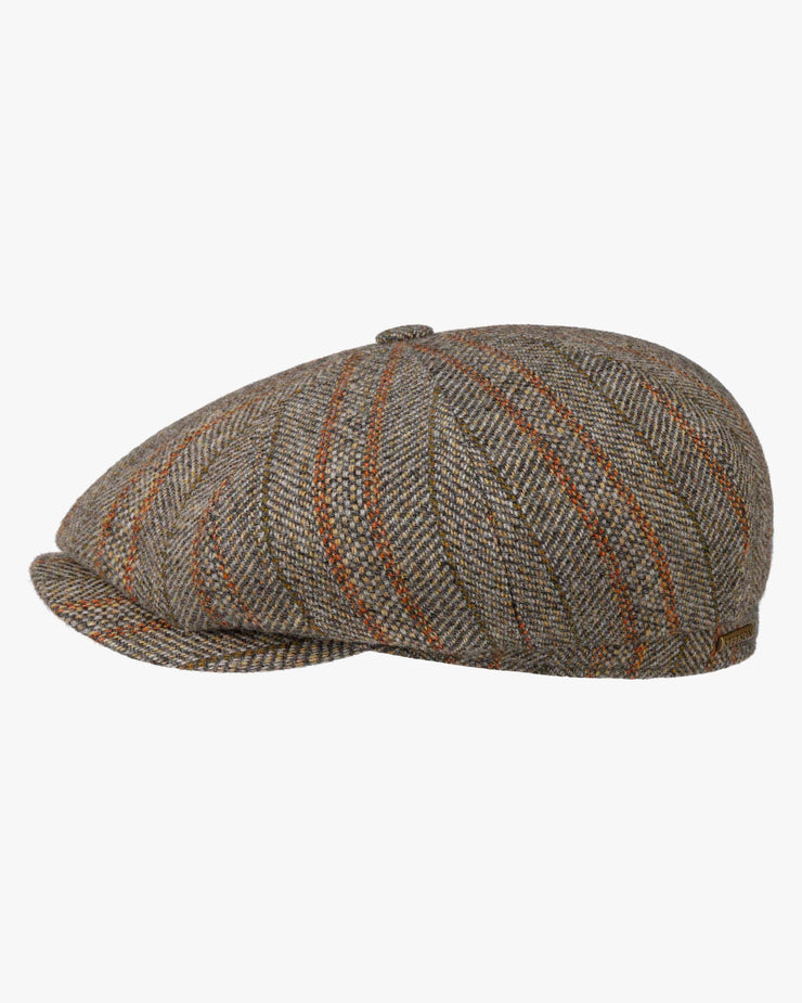 Stetson Hatteras Virgin Wool Flat Cap - Grey / Brown