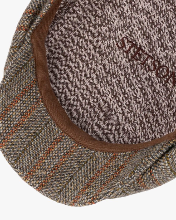 Stetson Hatteras Virgin Wool Flat Cap - Grey / Brown