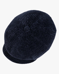 Stetson Hatteras Corduroy Jersey Flat Cap - Navy / Gun Metal