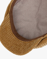 Stetson Hatteras Corduroy Jersey Flat Cap - Beige