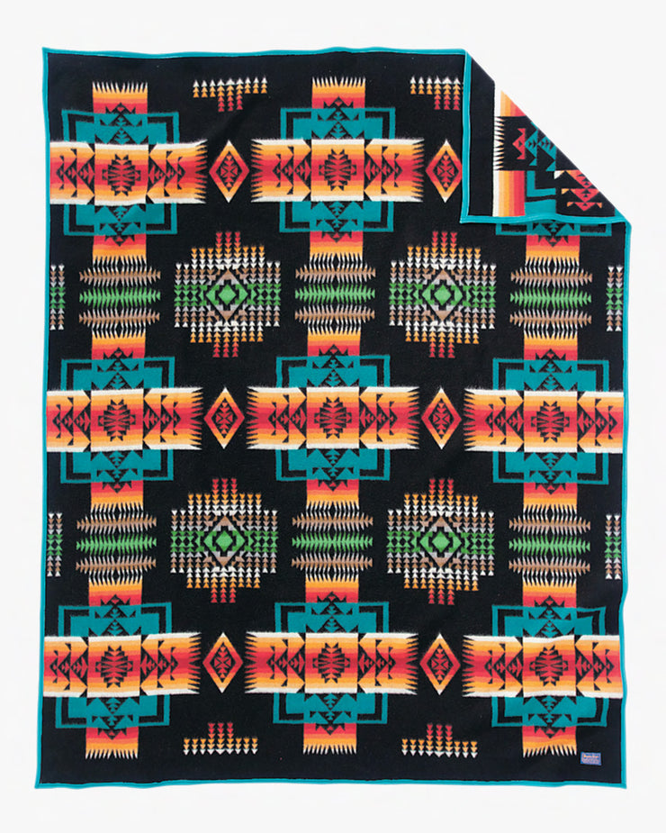 Pendleton Chief Joseph Jacquard Robe Blanket - Black