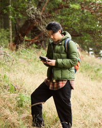 Crescent Down Works Ripstop Hooded Down Sweatshirt - Green