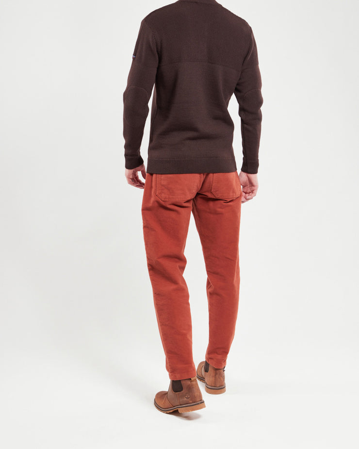 Armor Lux Heritage Relaxed Tapered Brushed Cotton Fishermans Pants - Deep Paprika