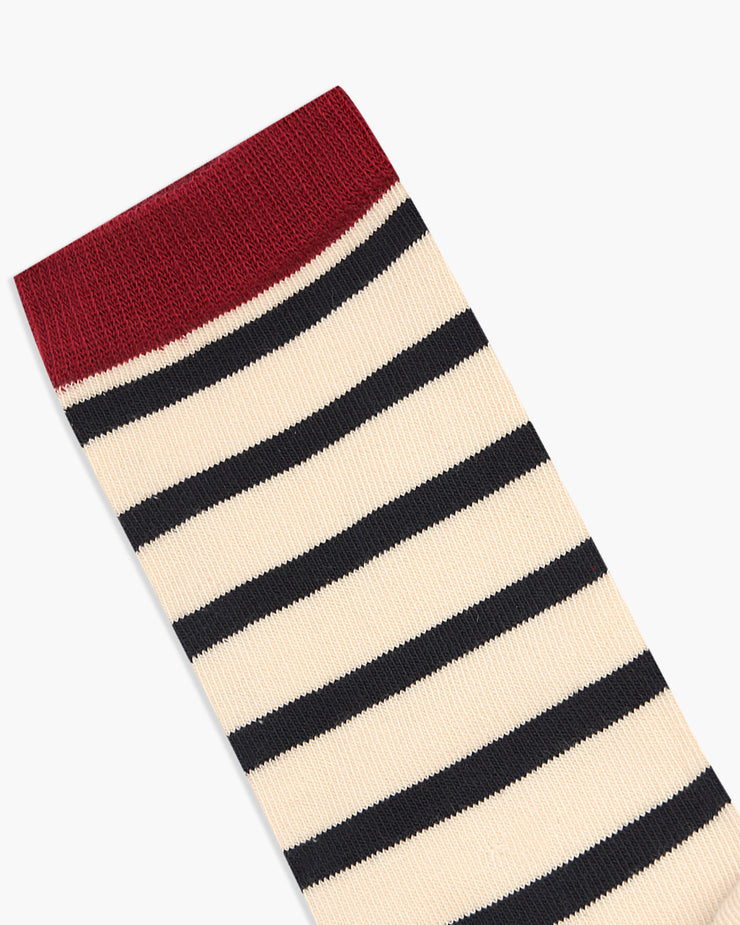 Armor Lux Heritage Striped Socks - White / Rich Navy / Red