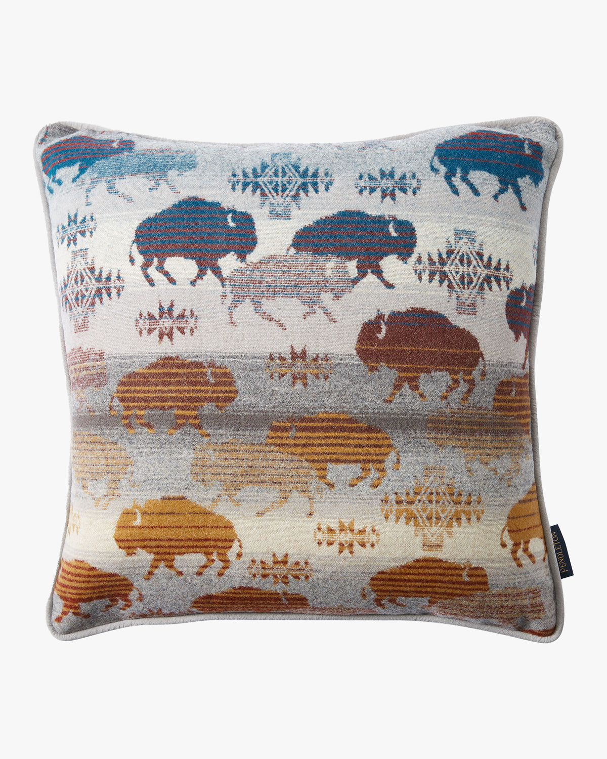 Pendleton Jacquard 18x18 Wool Pillow - Prairie Rush Hour Grey | Pendleton Miscellaneous | JEANSTORE