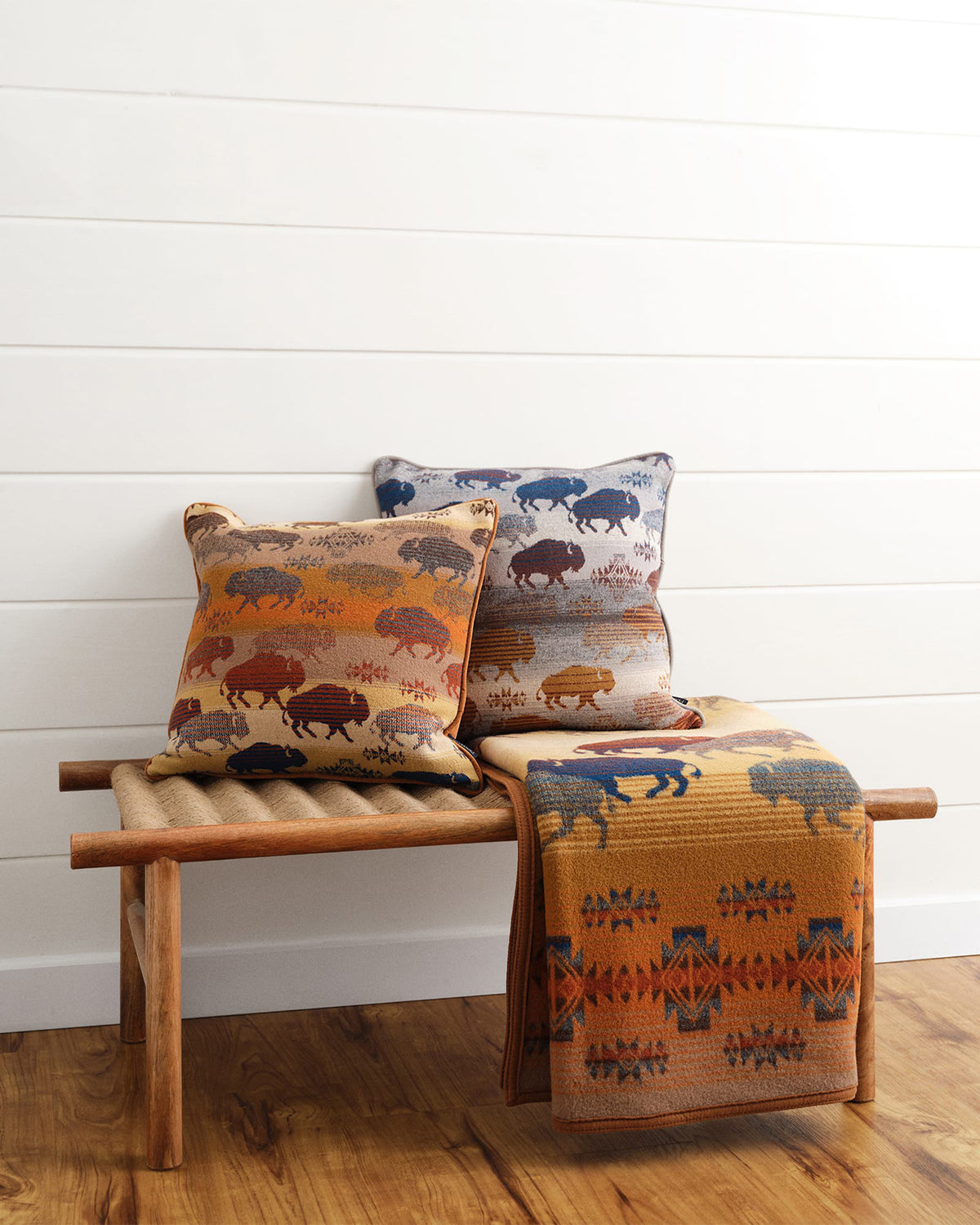 Pendleton Jacquard 18x18 Wool Pillow - Prairie Rush Hour Grey | Pendleton Miscellaneous | JEANSTORE