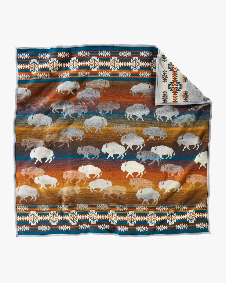 Pendleton Jacquard Napped Wool Throw - Prairie Rush Hour Grey