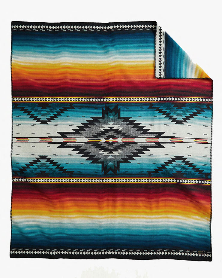 Pendleton Jacquard Unnapped Robe Wool Blanket - Saltillo Sunset