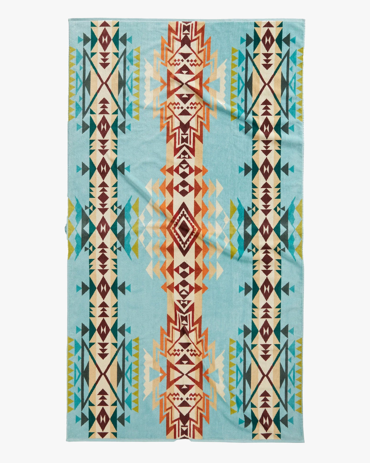 Pendleton Oversized Jacquard Spa Towel - Highland Peak Aqua