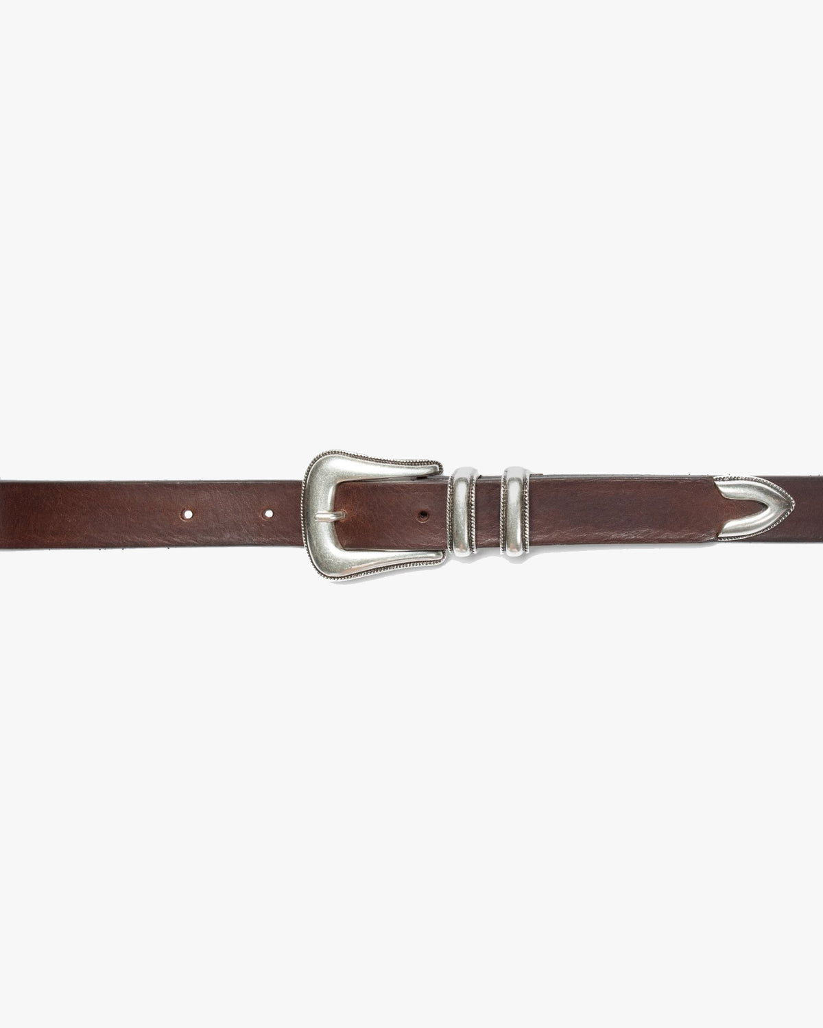 Nudie Jeans Western Silver Belt - Dark Brown | Nudie Jeans Belts | JEANSTORE