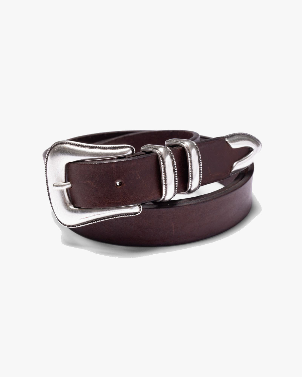 Nudie Jeans Western Silver Belt - Dark Brown | Nudie Jeans Belts | JEANSTORE
