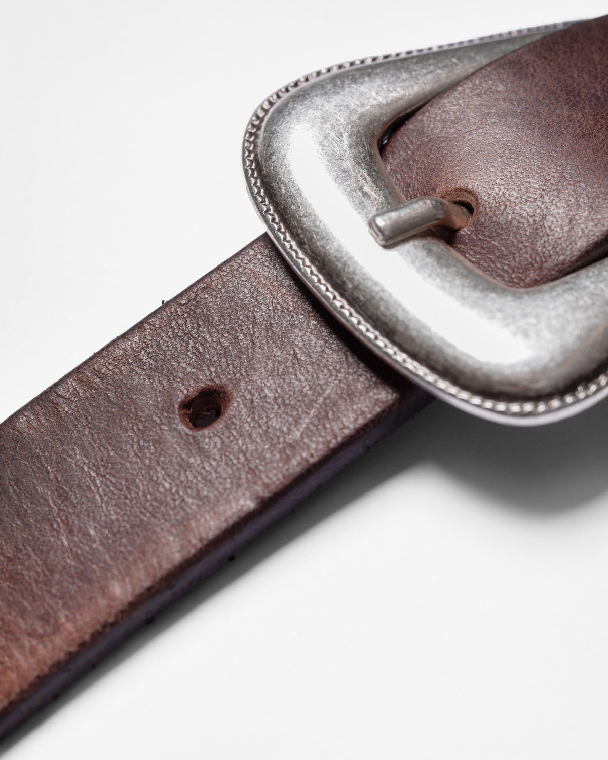 Nudie Jeans Western Silver Belt - Dark Brown | Nudie Jeans Belts | JEANSTORE