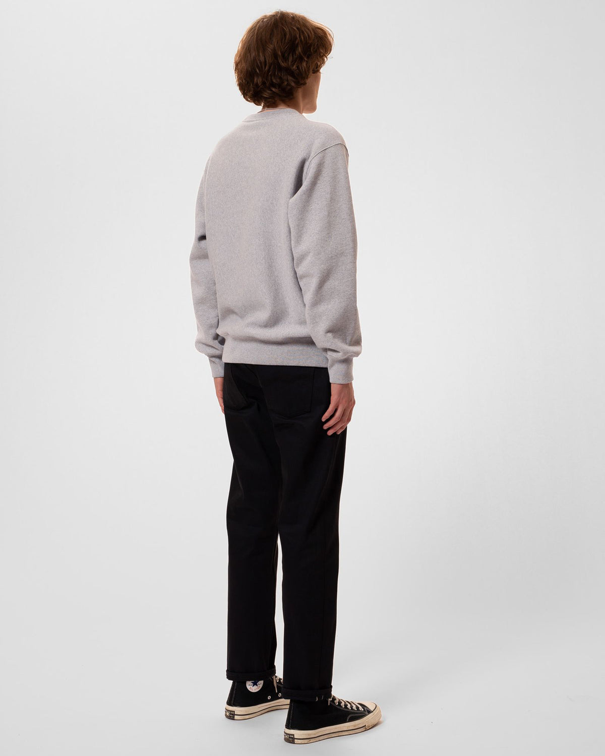 Nudie Jeans Hasse Crew Neck Sweat - Grey Melange | Nudie Jeans Sweaters & Knitwear | JEANSTORE