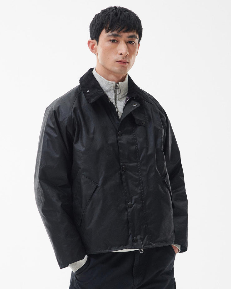 Barbour Heritage Oversized Transport Wax Jacket - Black
