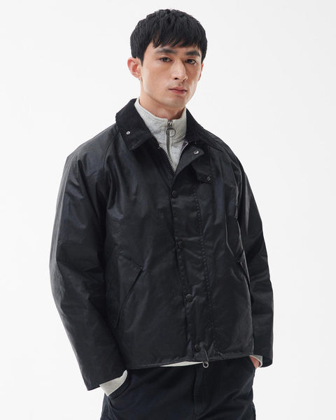 Barbour Heritage Oversized Transport Wax Jacket - Black