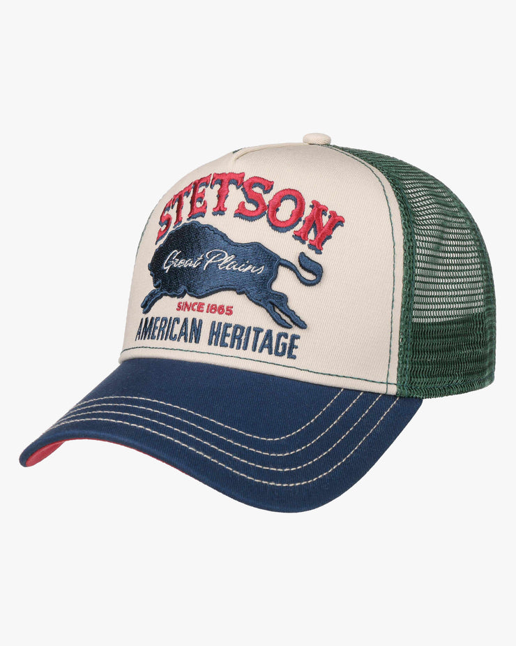 Stetson Great Plains Trucker Cap - Blue / Sand