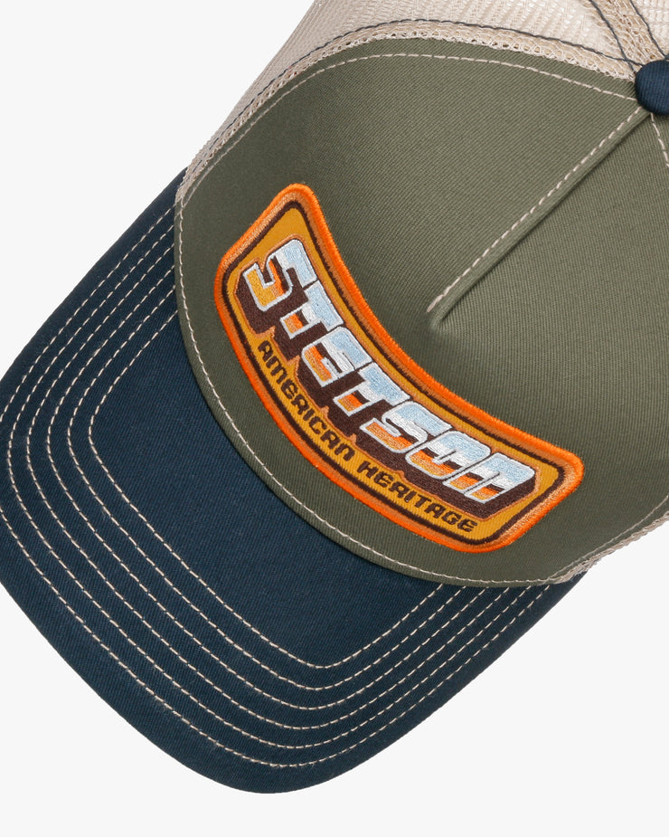 Stetson Chrome Trucker Cap - Dark Denim / Khaki