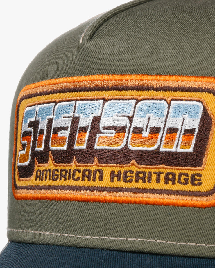 Stetson Chrome Trucker Cap - Dark Denim / Khaki