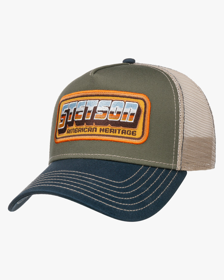 Stetson Chrome Trucker Cap - Dark Denim / Khaki