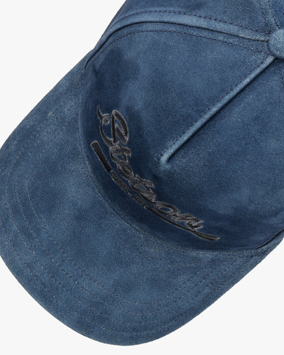 Stetson Denim Leather Trucker Cap - Denim Blue