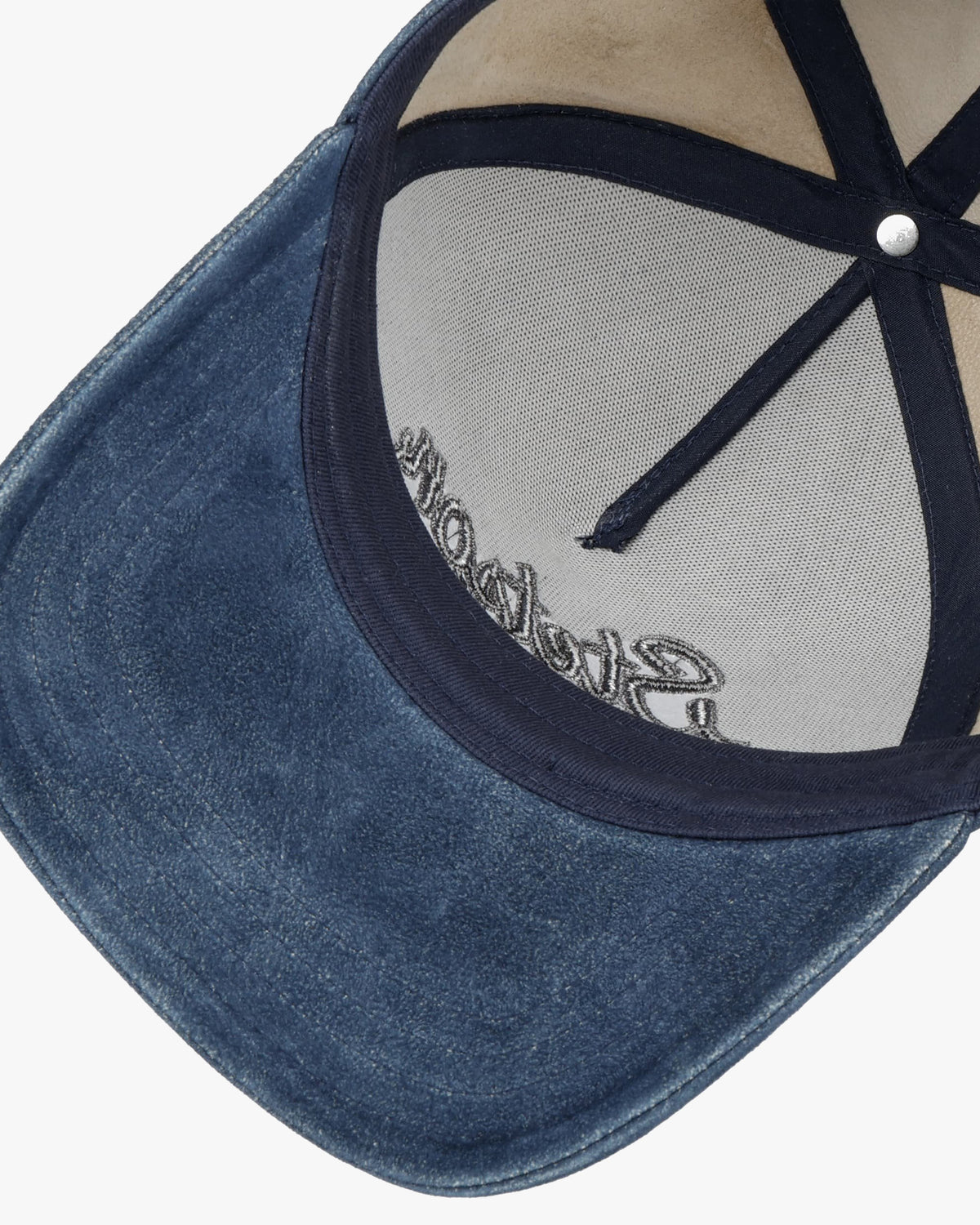 Stetson Denim Leather Trucker Cap - Denim Blue