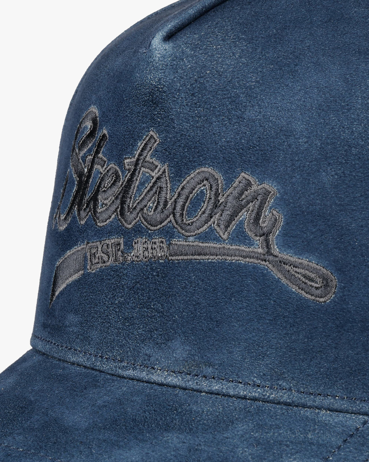 Stetson Denim Leather Trucker Cap - Denim Blue