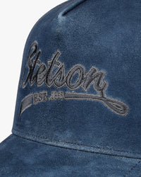 Stetson Denim Leather Trucker Cap - Denim Blue