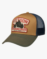 Stetson Motorcycle Trucker Cap - Beige / Olive | Stetson Hats | JEANSTORE