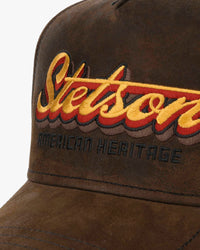 Stetson Oily Goat Suede Trucker Cap - Mud | Stetson Hats | JEANSTORE