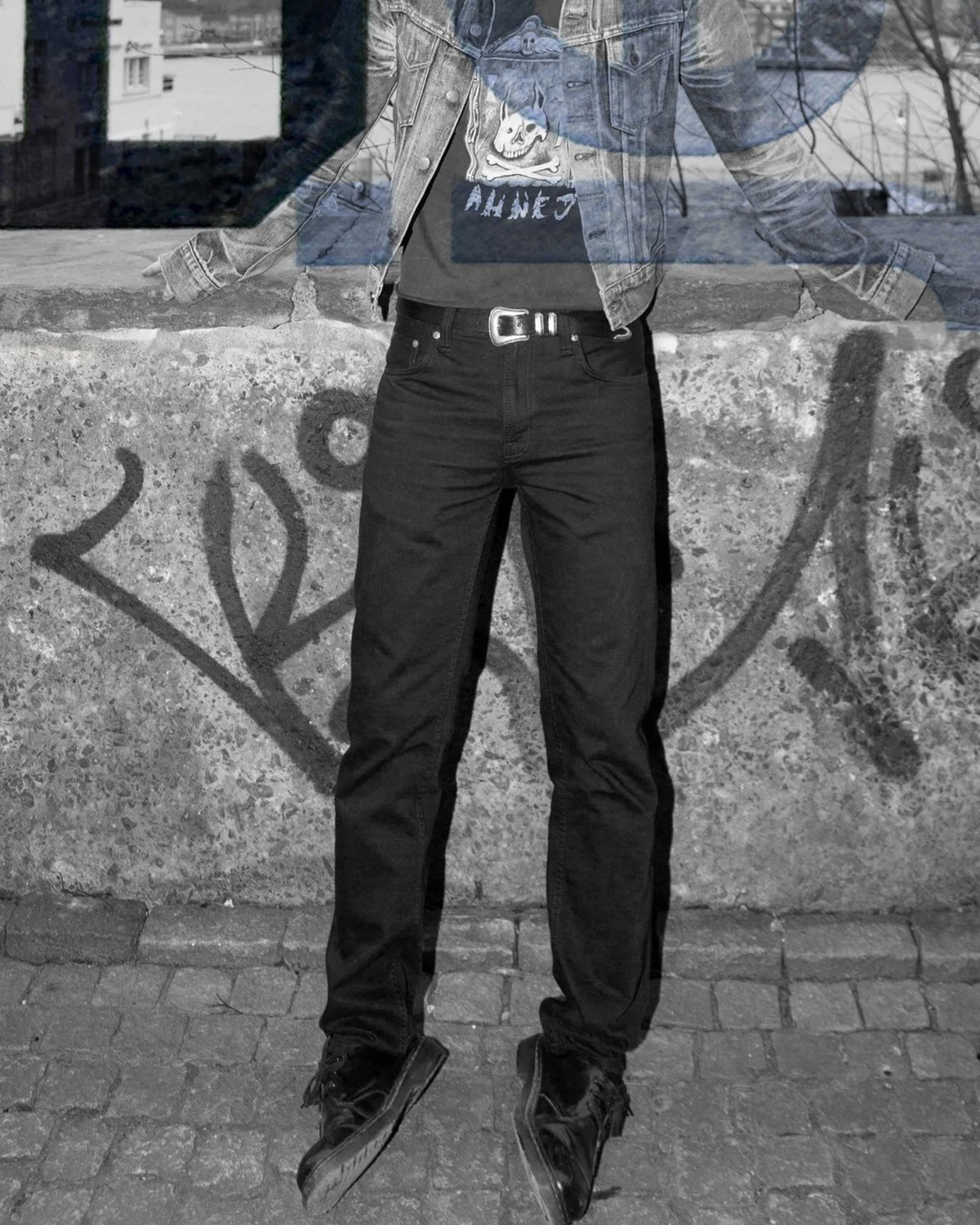 Nudie Gritty Jackson Regular Fit Mens Jeans - Dry Everblack