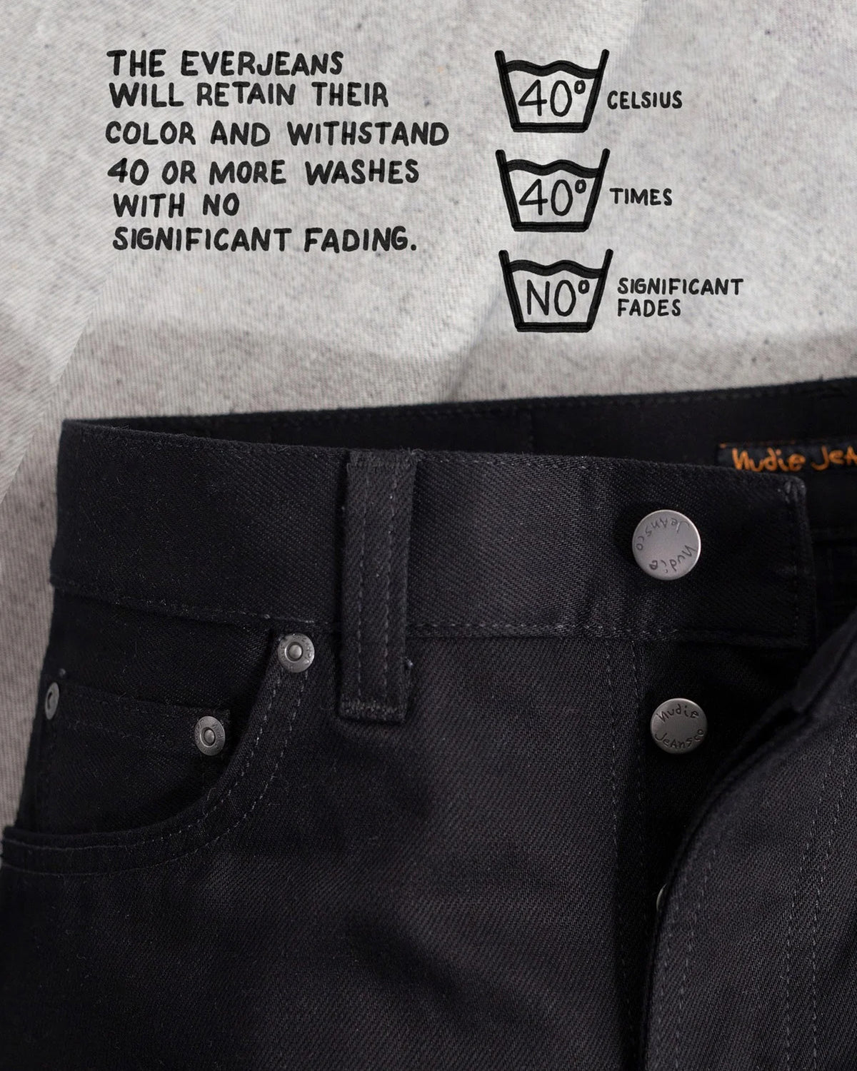 Nudie Gritty Jackson Regular Fit Mens Jeans - Dry Everblack