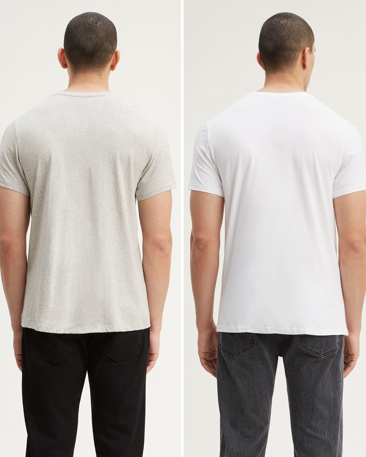 Levi's® Slim 2-Pack Crew Neck Tees - White / Medium Heather Grey | Levi's® T Shirts | JEANSTORE