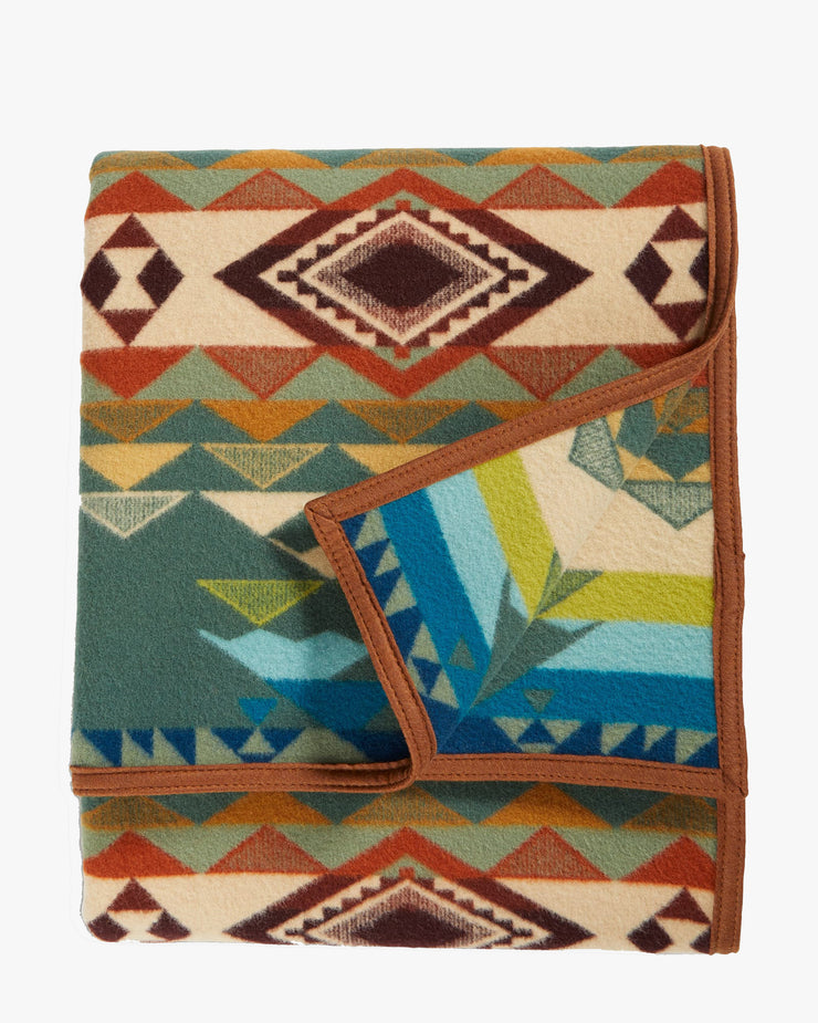 Pendleton Jacquard Unnapped Robe Wool Blanket - Highland Peak Balsam