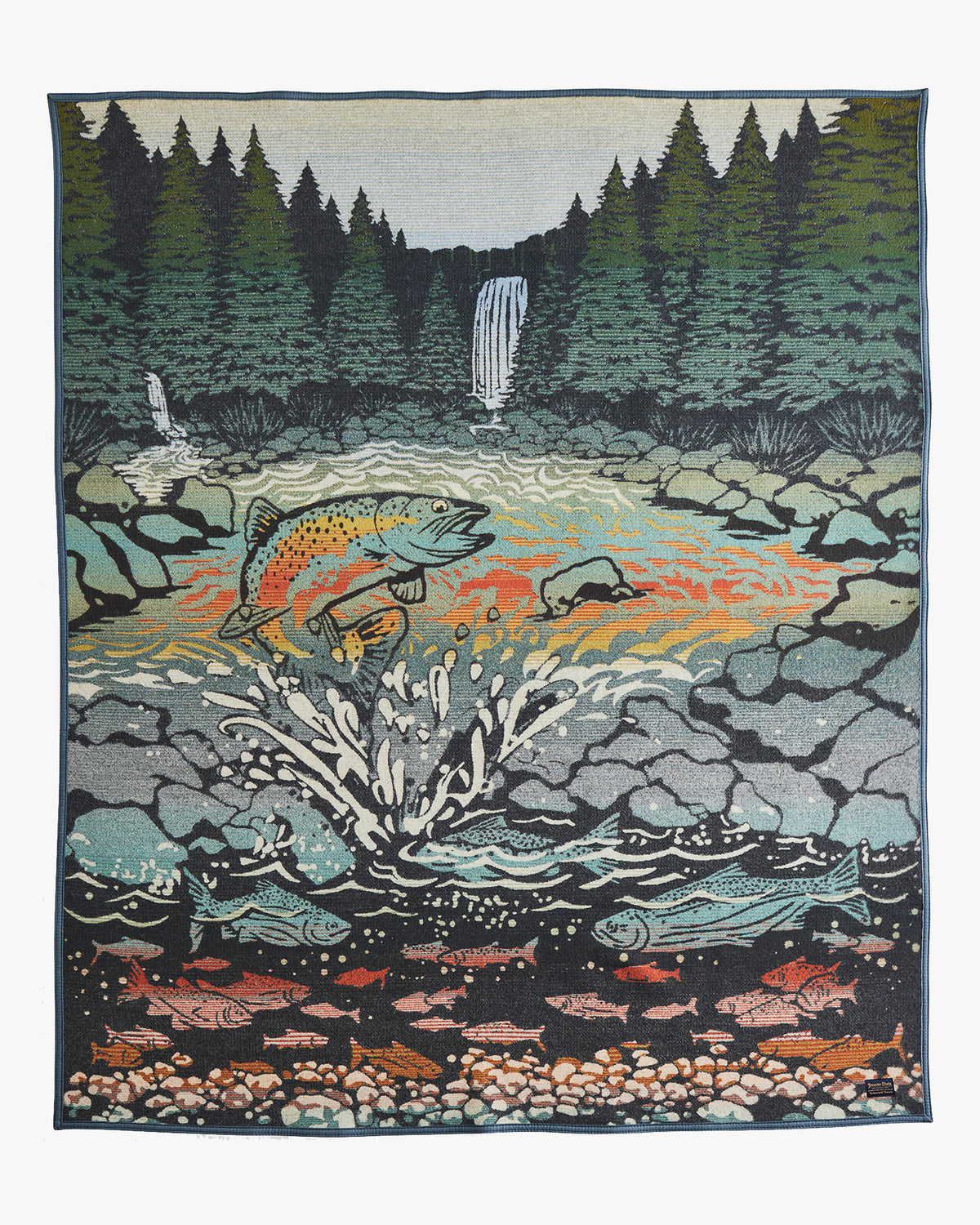 Pendleton Jacquard Napped Robe Wool Blanket - Salmon Falls | Pendleton Lifestyle | JEANSTORE